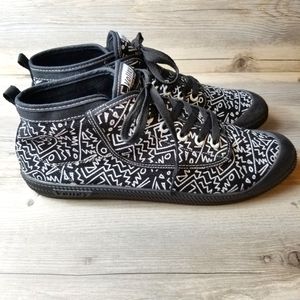 Volley High Leap Geo Print Canvas High-Top Sneakers